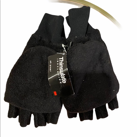 thinsulate fingerless gloves with mitten cover